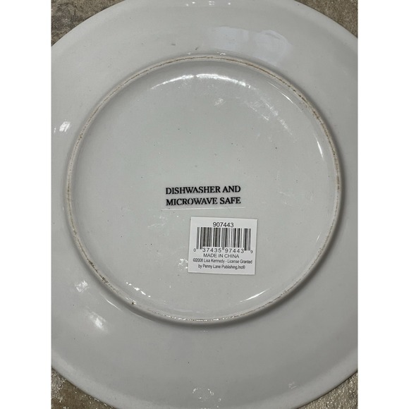 LRI Holiday Ceramic Plate Set Of 4 Snowman Lisa Kennedy Holiday Winter Christmas - Picture 7 of 7